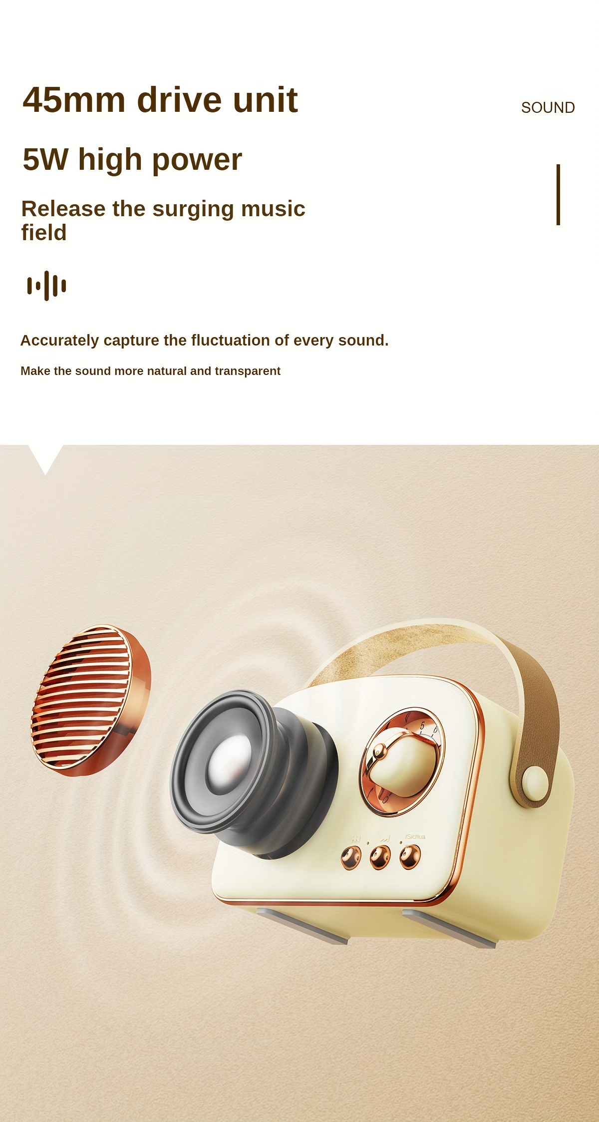 retro mini wireless speaker 5w speaker tws fm radio function support wireless u disk tf card classic vintage shape for android ios device gifts for family and friends details 1