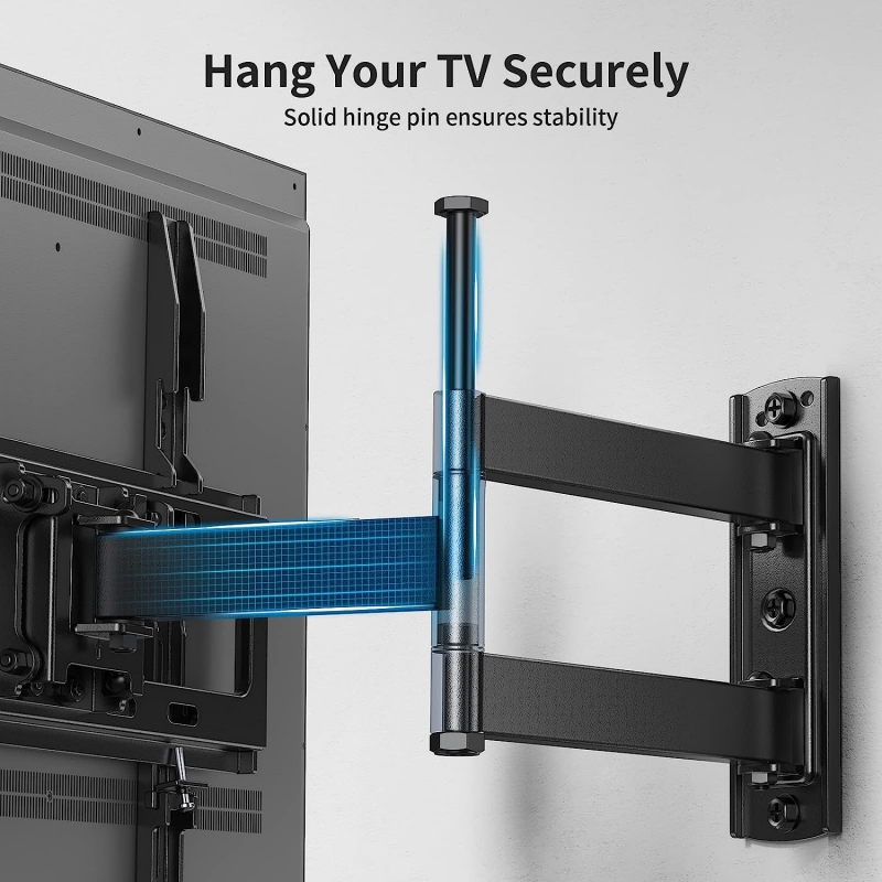 tv wall mount for 32 55 inch flat curved tvs heavy duty single articulating arms tv bracket up to vesa 400x400mm and 110 23lbs support swivel 160 tilt 15 level adjustment details 4