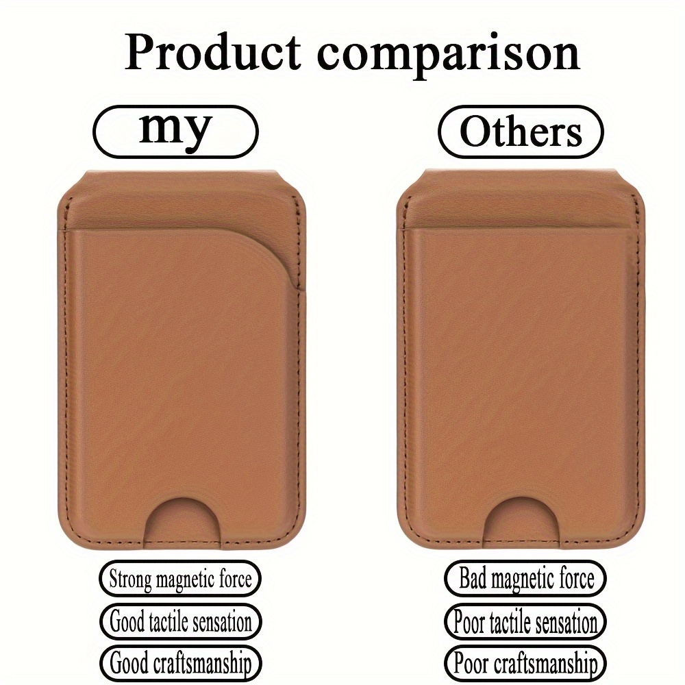 premium faux leather magnetic wallet for magsafe compatible with iphone 15 14 13 12 series strong magnetic hold wallet with adjustable stand holds 3 4 cards multi scene use details 3