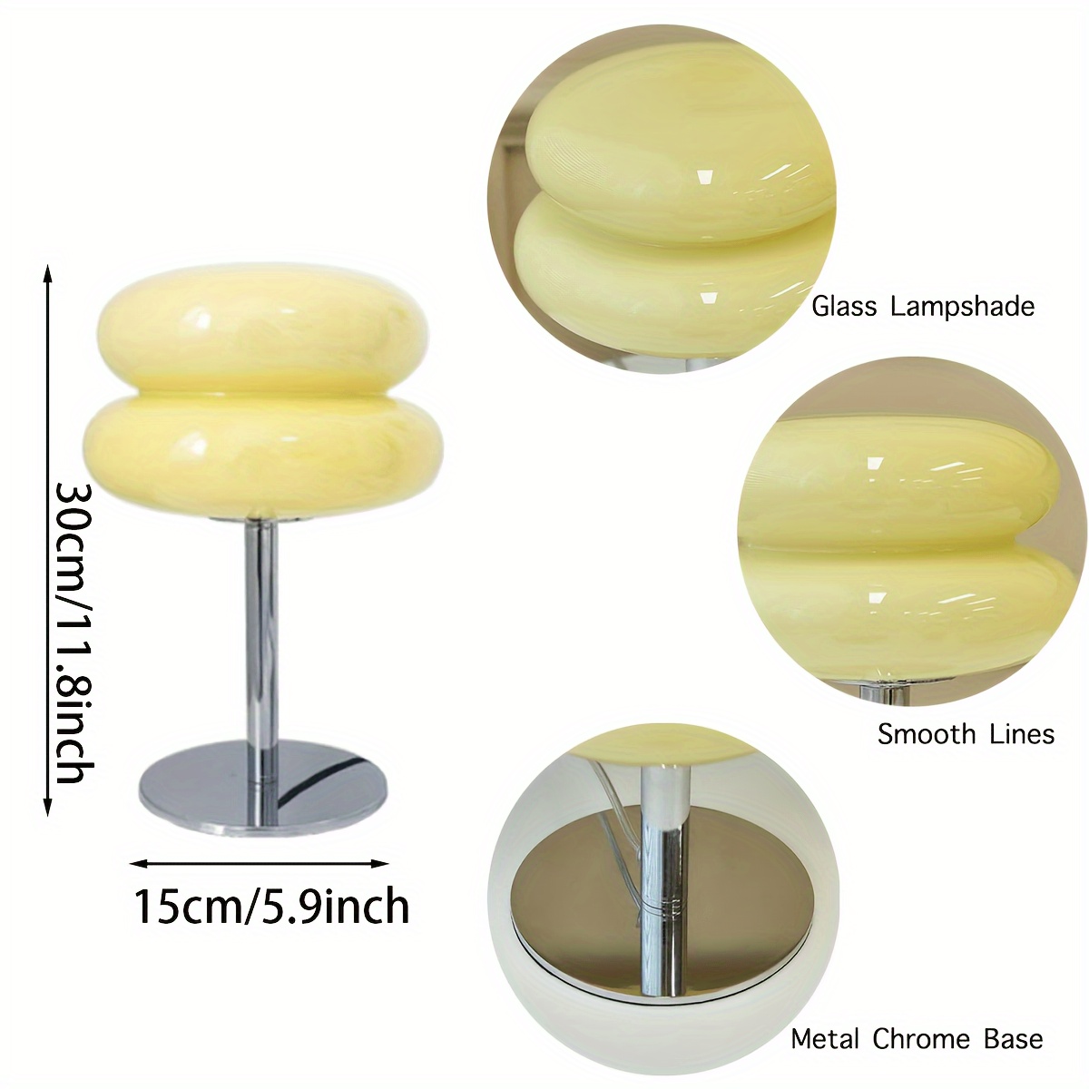 vintage mushroom shaped table lamp retro century modern design usb powered led lighting adjustable brightness suitable for bedside or living room details 3