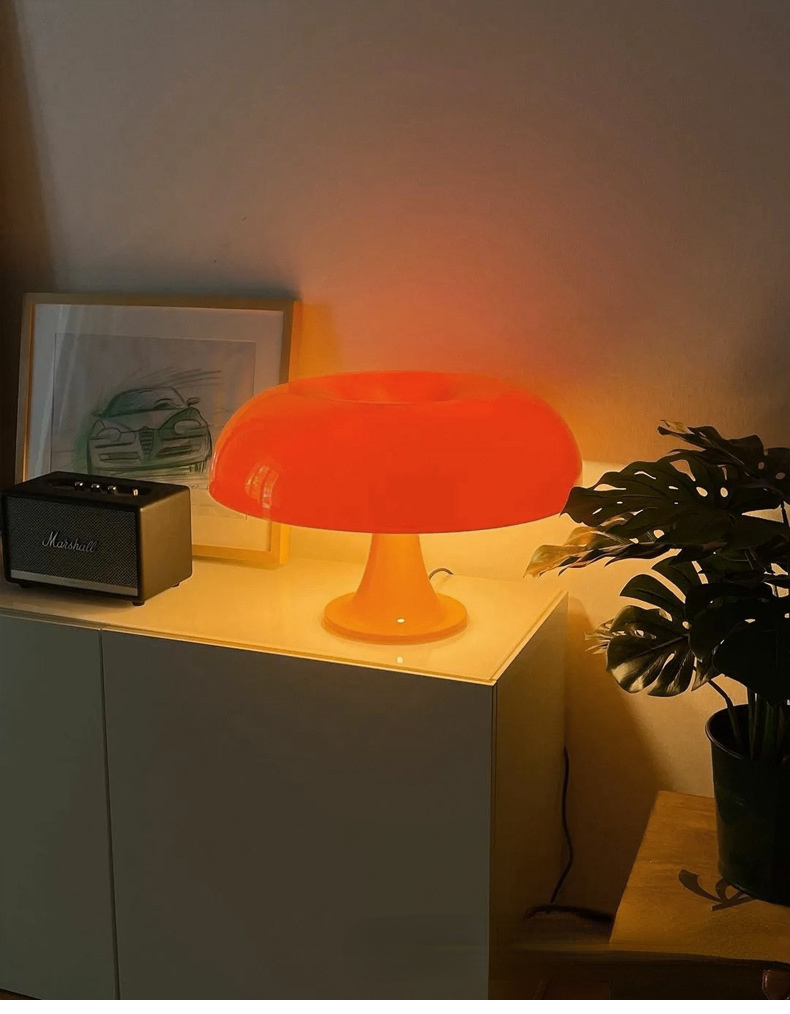 usb three color mushroom table lamp suitable for living room bedroom bedside model room decoration details 0