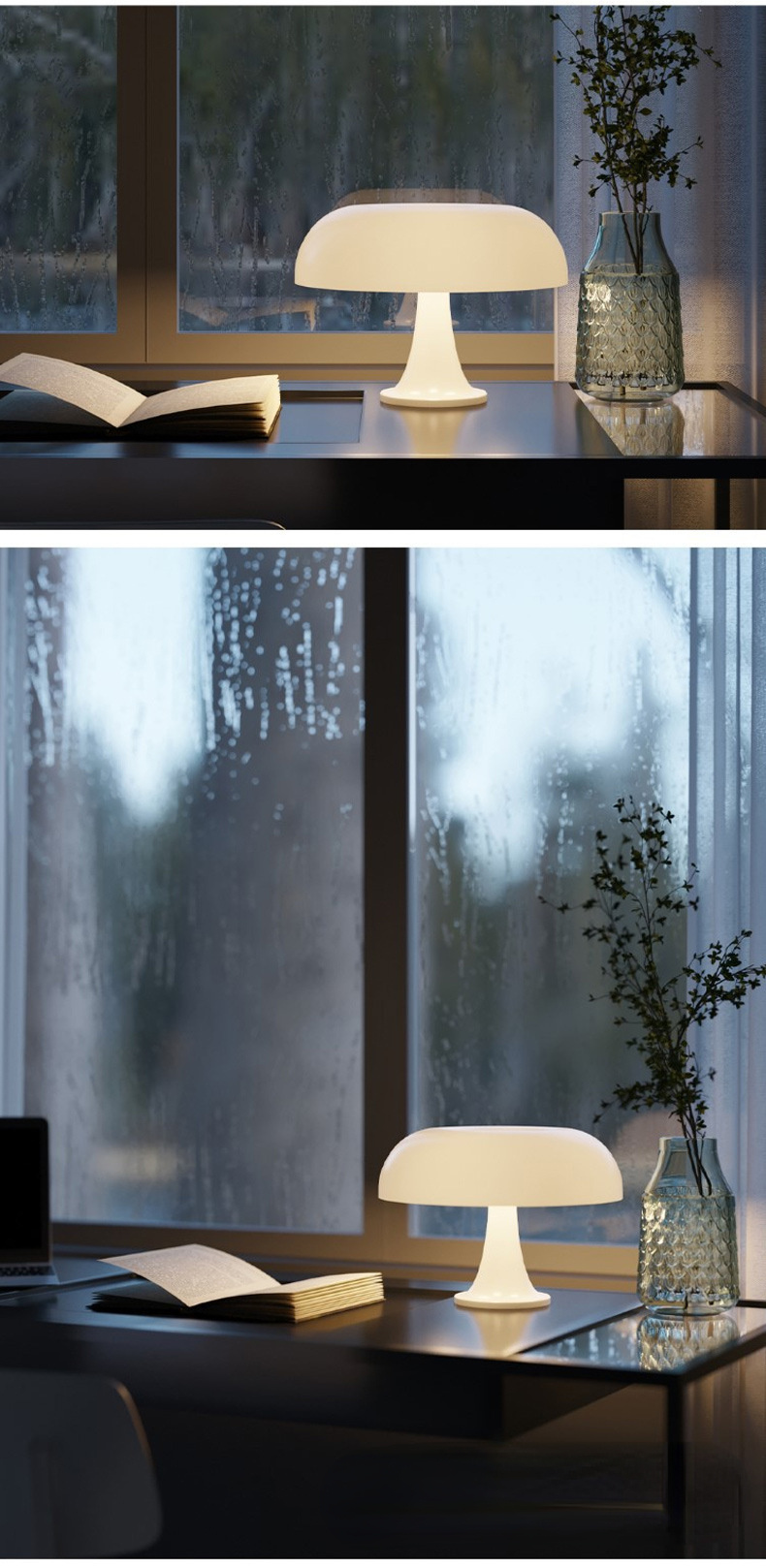 usb three color mushroom table lamp suitable for living room bedroom bedside model room decoration details 2