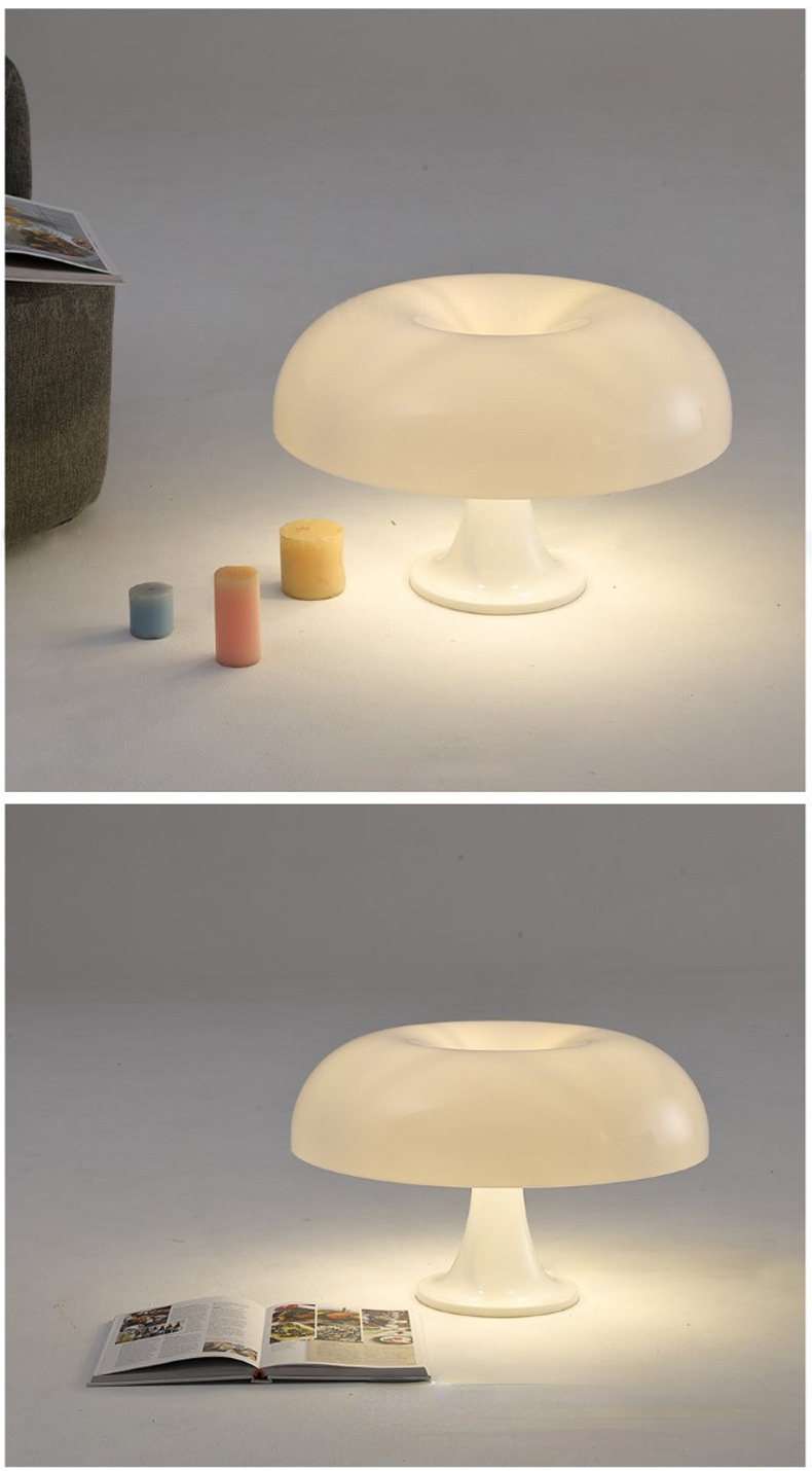 usb three color mushroom table lamp suitable for living room bedroom bedside model room decoration details 5