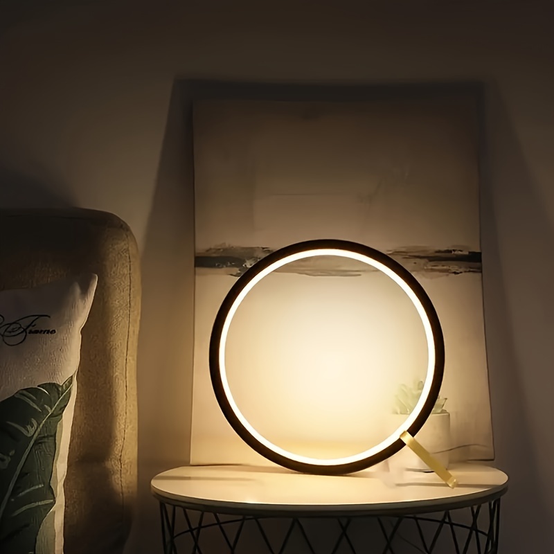 1pc bedside table lamp bedroom table light sensor table light round modern simple multifunctional night light details 0