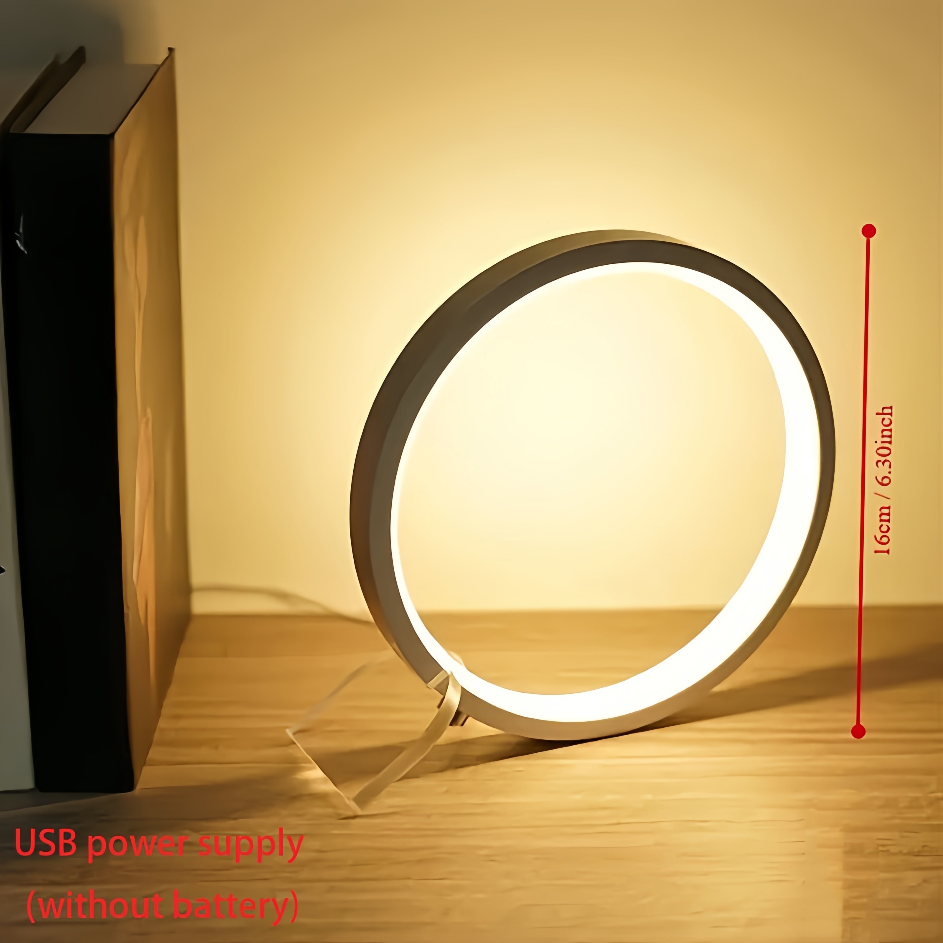 1pc bedside table lamp bedroom table light sensor table light round modern simple multifunctional night light details 4