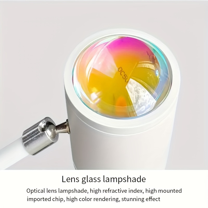 sunset projection table lamp with dual water ripple heads usb powered multi color ambient lighting for living room bedroom and broadcast spaces details 4