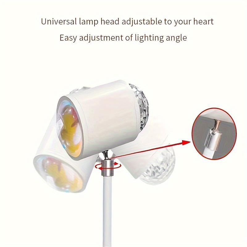 sunset projection table lamp with dual water ripple heads usb powered multi color ambient lighting for living room bedroom and broadcast spaces details 6