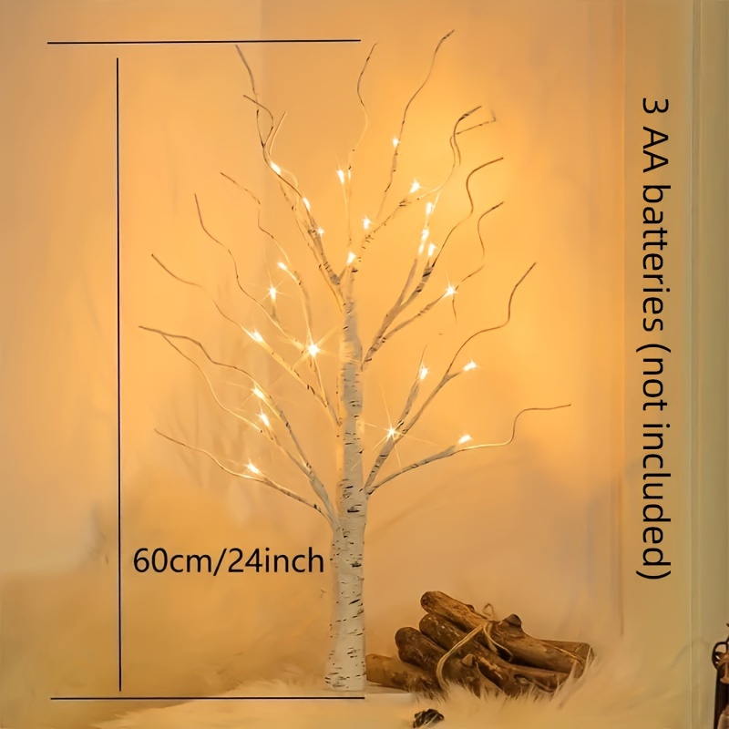 24 led easter twinkling tree fairy light ornaments 23 birch tree adjustable branches 3aa usb powered tree lamp for party bedroom decor outdoor activities christmas halloween decorations for outdoor camping hiking eid al adha mubarak details 0