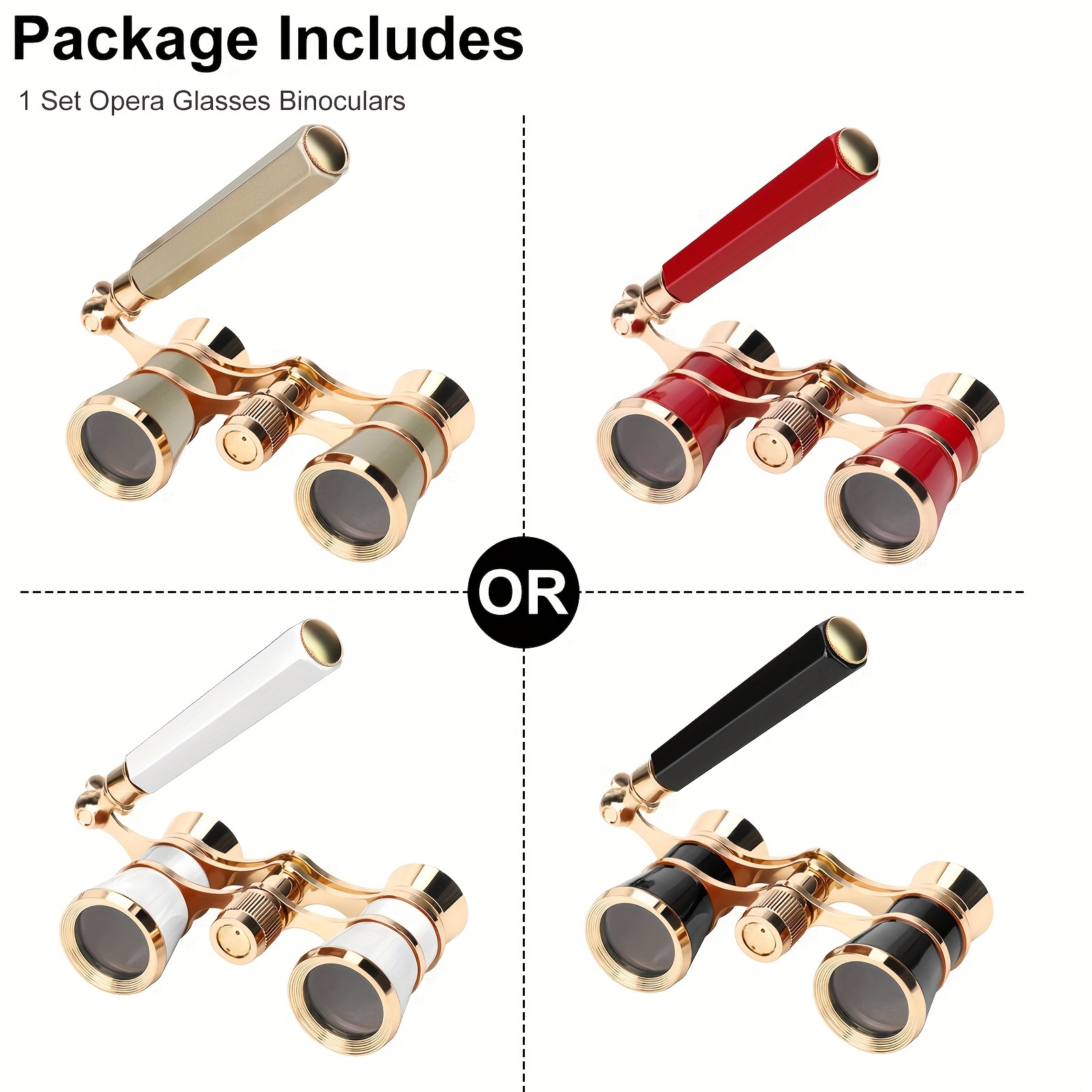 glasses binoculars retro telescope compact handle for concerts operas theater competitions fine gift details 0