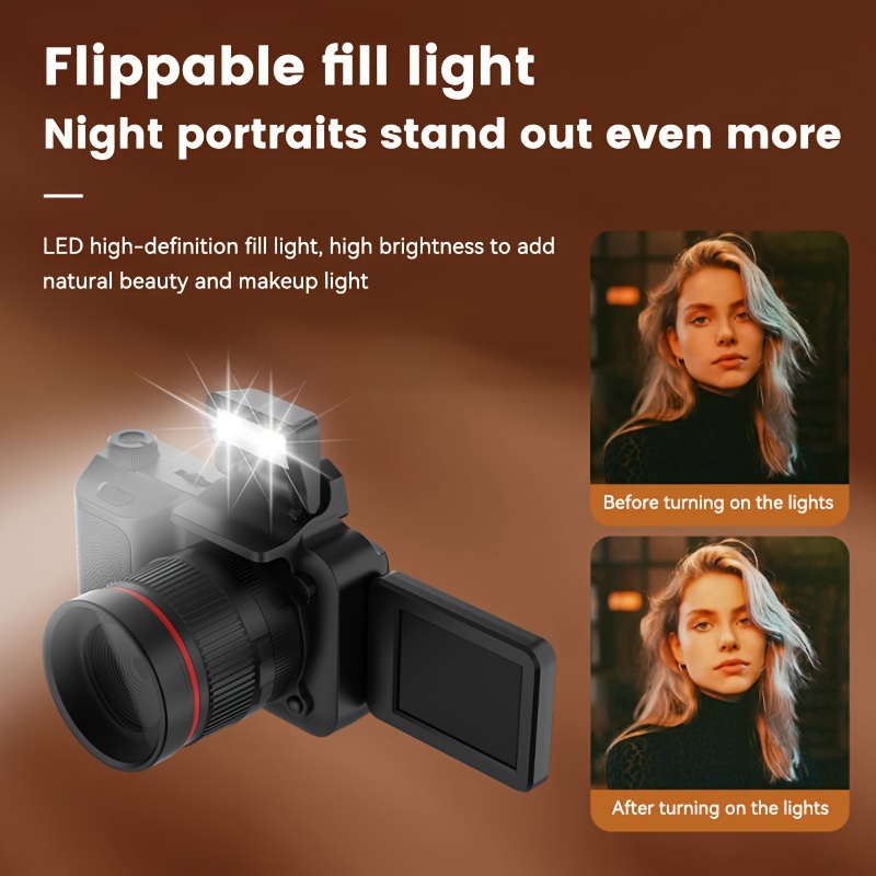 4k digital camera vlogging camera mini cameras for photography with auto focus 2 2 inch flip screen 16x resist shaking 5000 megapixels professional video camera cool essensials details 1