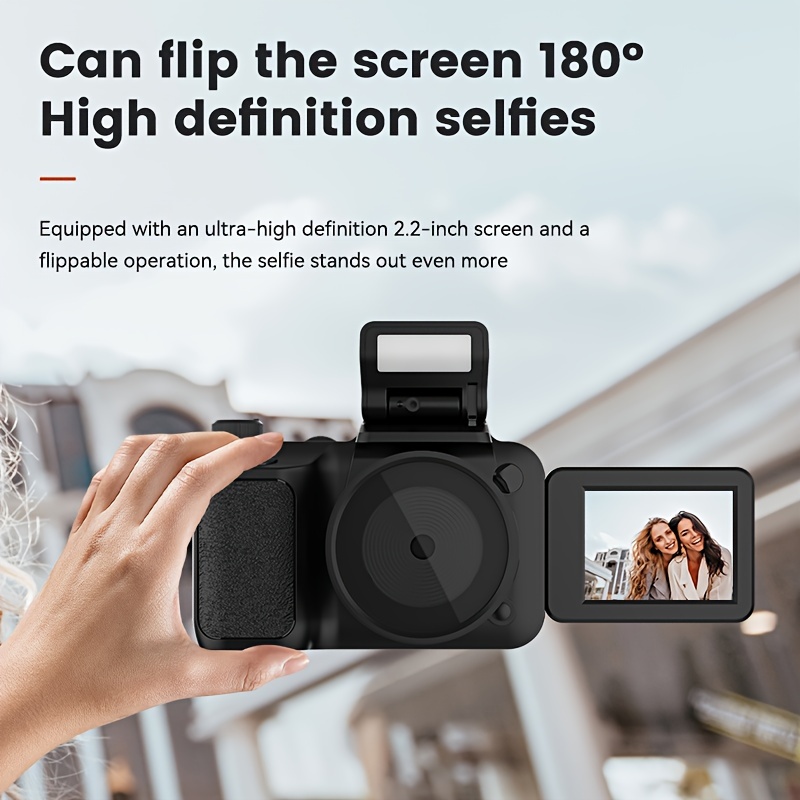4k digital camera vlogging camera mini cameras for photography with auto focus 2 2 inch flip screen 16x resist shaking 5000 megapixels professional video camera cool essensials details 3